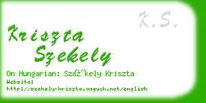 kriszta szekely business card